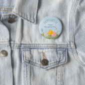 Aangepaste Happy Easter schattige waterverf Ronde Button 5,7 Cm (In situ)