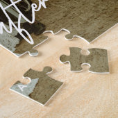 Aangepaste 'Happy Ever After' bruiloft paar foto Legpuzzel (Zijkant)