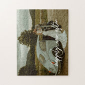 Aangepaste 'Happy Ever After' bruiloft paar foto Legpuzzel (Verticaal)