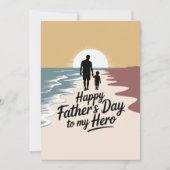 Aangepaste "Happy Father's Day to My Hero"-Kaart | Feestdagenkaart (Voorkant)