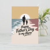 Aangepaste "Happy Father's Day to My Hero"-Kaart | Feestdagenkaart (Staand voorkant)