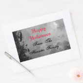 Aangepaste Happy Halloween met Full Moon Raven Rechthoekige Sticker (Envelop)
