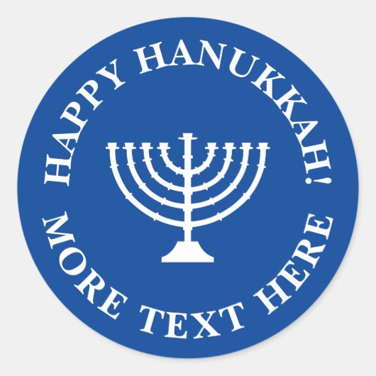 Aangepaste Happy Hanukkah stickers en enveloppe ve (Voorkant)