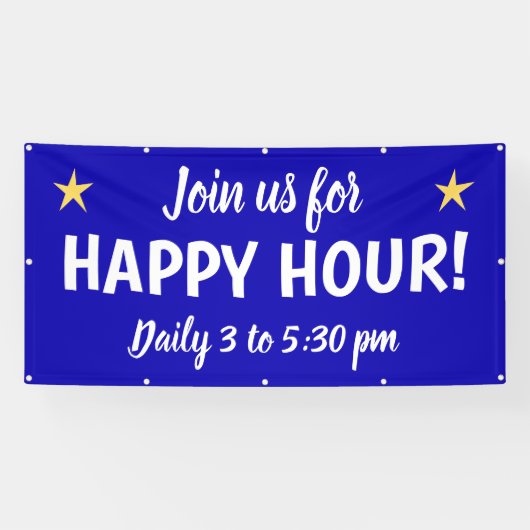 Aangepaste Happy Hour-banner Spandoek (Horizontaal)