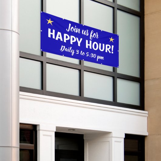 Aangepaste Happy Hour-banner Spandoek (Buitenkant Gebouw)