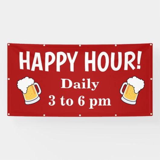 Aangepaste Happy Hour-banner Spandoek (Horizontaal)