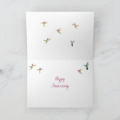 Aangepaste Happy Jubileum Hummingbird Card Kaart (Binnen)