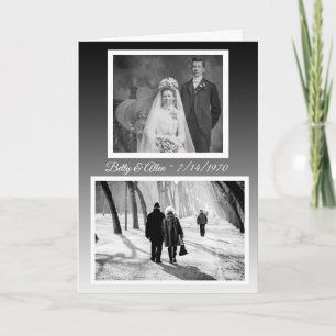 Aangepaste Happy Jubileum Toen en Nu Foto's Kaart