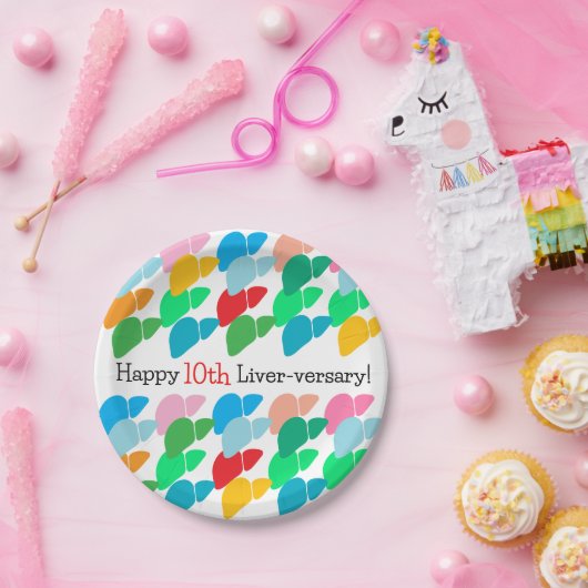 Aangepaste Happy Liver-versary Papieren Bordje (Feest)