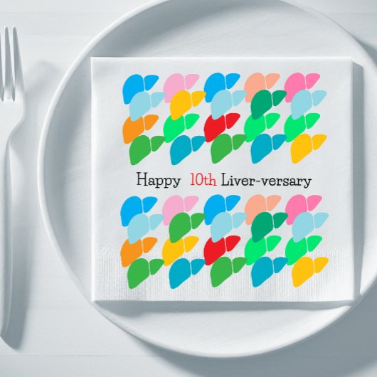 Aangepaste Happy Liver-versary Party Servet