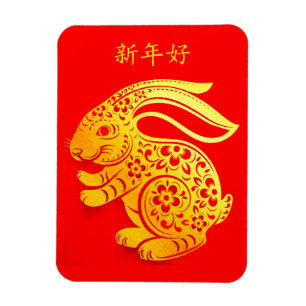 Aangepaste Happy Lunar nieuwjaar 2023 RABBIT Dank  Magneet