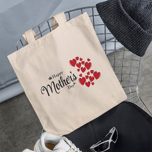 Aangepaste Happy Moederdag Hearts Canvas tas