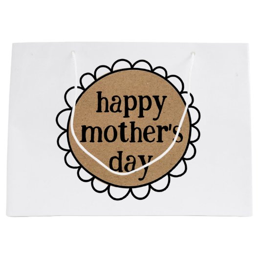 Aangepaste HAPPY MOEDERDAG Scalloped Edge Groot Cadeauzakje (Voorkant)