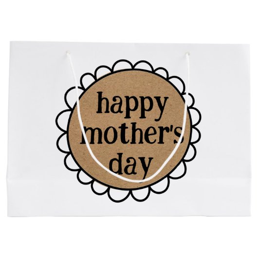 Aangepaste HAPPY MOEDERDAG Scalloped Edge Groot Cadeauzakje (Achterkant)