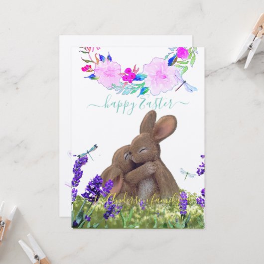 Aangepaste Happy Paast Shabby Chic Boho-stijl Groo Kaart (Voorkant / Achterkant in situ)