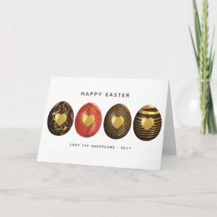 Aangepaste Happy Pasen kaart - EGGS Bruin Goud Ver