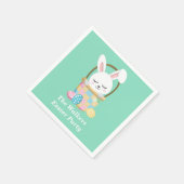 Aangepaste Happy Pasen Konijn Feest Pastelgroen Servet (Hoek)