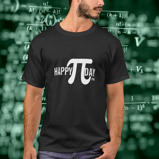 Aangepaste Happy Pi-dag met Jaar en Pi-symbool T-shirt