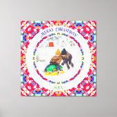 Aangepaste Happy Red Bright Green Christmas Keepsa Canvas Afdruk (Voorkant)