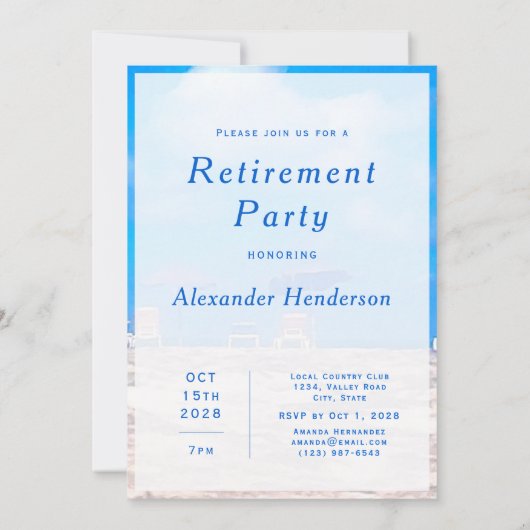 Aangepaste Happy Retirement Party-uitnodiging (Achterkant)