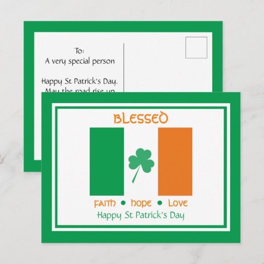 Aangepaste HAPPY ST PATRICK DAG Christelijk gebles Feestdagenkaart (Voorkant / Achterkant)