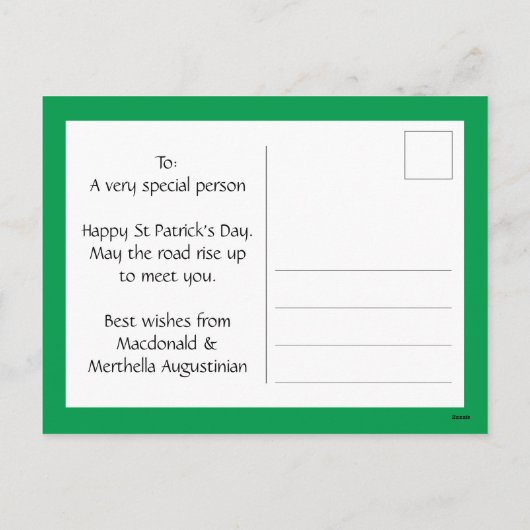 Aangepaste HAPPY ST PATRICK DAG Christelijk gebles Feestdagenkaart (Achterkant)