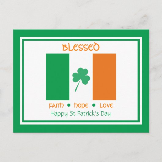 Aangepaste HAPPY ST PATRICK DAG Christelijk gebles Feestdagenkaart (Voorkant)