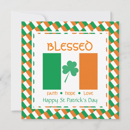 Aangepaste HAPPY ST PATRICK DAG Shamrock Blessed Feestdagenkaart (Voorkant)