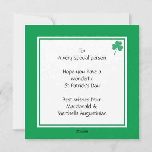 Aangepaste HAPPY ST PATRICK DAG Shamrock Blessed Feestdagenkaart (Achterkant)