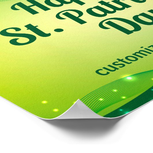 Aangepaste Happy St. Patrick's Day Schattigee Groe Poster (Hoek)