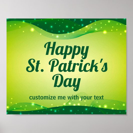 Aangepaste Happy St. Patrick's Day Schattigee Groe Poster (Voorkant)