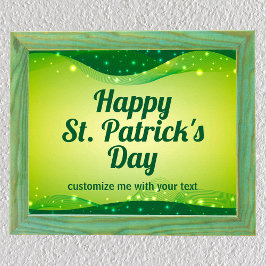 Aangepaste Happy St. Patrick's Day Schattigee Groe Poster