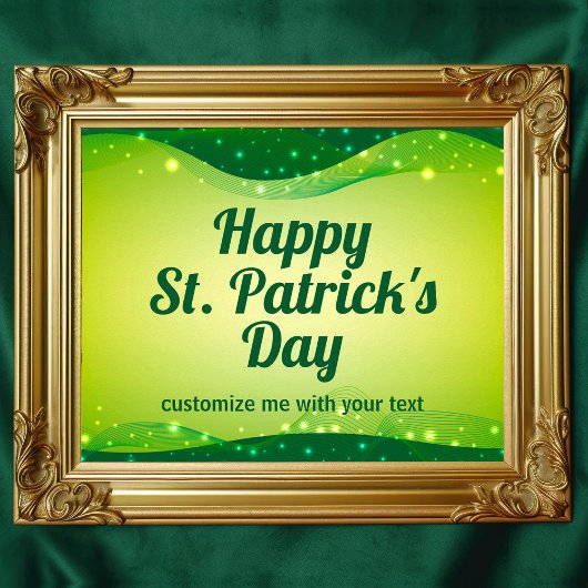Aangepaste Happy St. Patrick's Day Schattigee Groe Poster