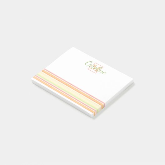 Aangepaste Happy Sunny Summer Waterverf Art Stripe Post-it® Notes (Schuin)