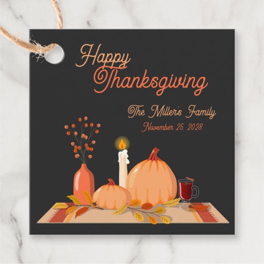 Aangepaste Happy Thanksgiving Bedankjes Labels (Voorkant)
