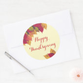Aangepaste Happy Thanksgiving Colorful Fall Leaves Ronde Sticker (Envelop)