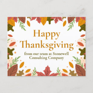 Aangepaste Happy Thanksgiving Herfst Business Mark Briefkaart