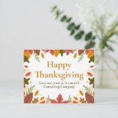 Aangepaste Happy Thanksgiving Herfst Business Mark Briefkaart (Staand voorkant)
