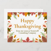 Aangepaste Happy Thanksgiving Herfst Business Mark Briefkaart (Voorkant / Achterkant)