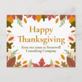 Aangepaste Happy Thanksgiving Herfst Business Mark Briefkaart (Voorkant)