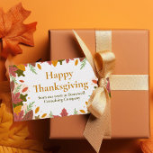 Aangepaste Happy Thanksgiving Herfst Business Mark Cadeaulabel