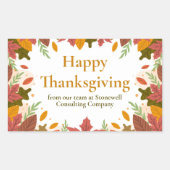 Aangepaste Happy Thanksgiving Herfst Business Mark Rechthoekige Sticker (Voorkant)