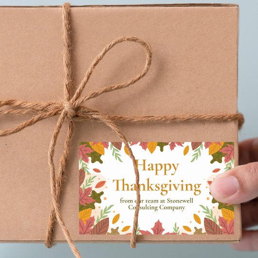 Aangepaste Happy Thanksgiving Herfst Business Mark Rechthoekige Sticker