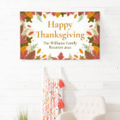 Aangepaste Happy Thanksgiving-herfst Leaves Holida Spandoek (Insitu)