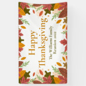 Aangepaste Happy Thanksgiving-herfst Leaves Holida Spandoek (Verticaal)