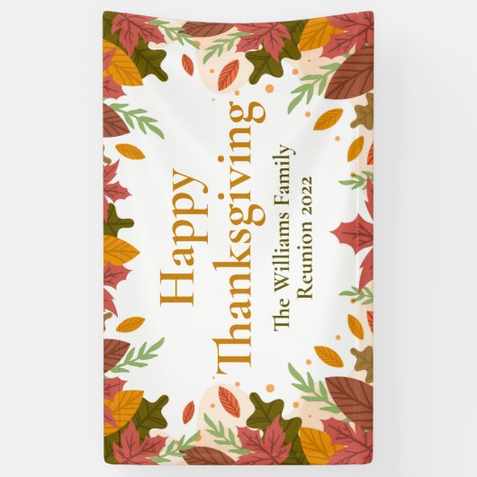 Aangepaste Happy Thanksgiving-herfst Leaves Holida Spandoek (Verticaal)
