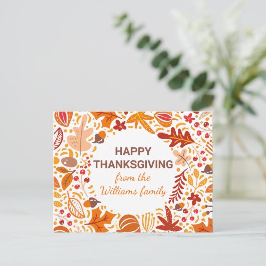Aangepaste Happy Thanksgiving-herfst leest Briefkaart (Staand voorkant)