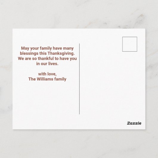 Aangepaste Happy Thanksgiving-herfst leest Briefkaart (Achterkant)