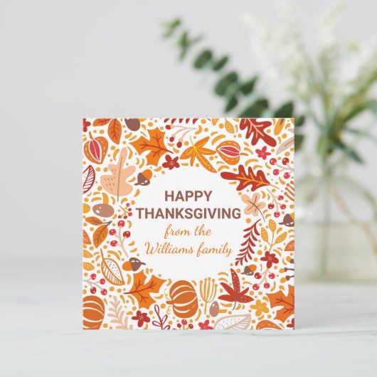 Aangepaste Happy Thanksgiving-herfst leest Feestdagenkaart (Staand voorkant)