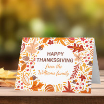 Aangepaste Happy Thanksgiving-herfstleien gevouwen